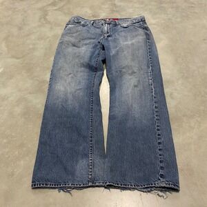 X2 Quality Denim M22 Classic Mens 36x30 Blue Bootcut Baggy Skater Jeans Distress